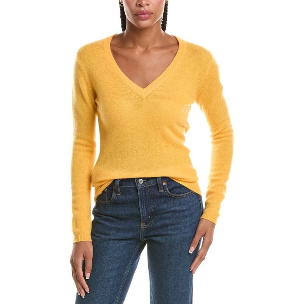 N.Peal Womens  Gauzy V-Neck Sweater